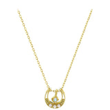 collier pierre de lune en demi-lune plaqué or