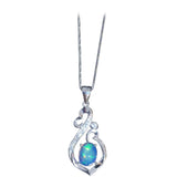 collier pierre de lune elfique bleu