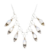 collier pierre de lune et d'argent