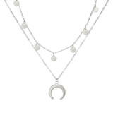 Collier lune corne à paillettes