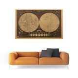 Tableau carte vintage de la lune