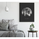 Tableau lune avec forêt