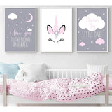 Tableau lune licorne pour chambre d'enfant