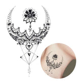 Tatouage temporaire lune à fleurs