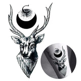 Tatouage lune avec cerf