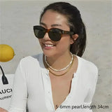 Collier ras du cou perles baroques blanches