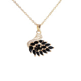 Collier Cygne Zircon Bleu et Rose Or