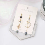Boucles d'Oreilles Lune Asymétriques Cristal
