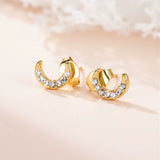Clous d'Oreilles Croissant de Lune Dorés