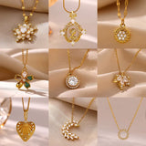 Collier Fleur Zircons Chaîne Dorée
