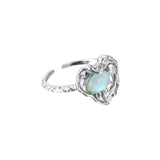 Bague Ajustable couleur argent Zirconium Goutte