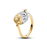 Bague Fleur couleur argent Zircons Ajustable