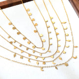 Collier Acier Pendentif Zircone Doré