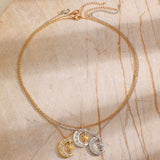 Collier lune et soleil en zircon