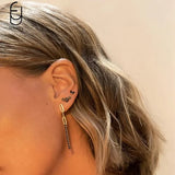 Boucles d'oreilles créoles lune et étoile noires