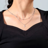 Collier Lune et Étoiles Double Chaîne