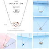Collier Cœur Zircon couleur argent Doré