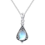 Collier pendentif vintage pierre blanche