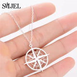 Collier Pendentif Rond Acier (Argent)