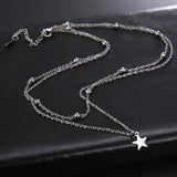 Collier Lune et Étoiles Double Chaîne