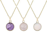 Collier pierre de lune rond en acier