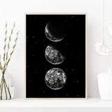Tableau Phases de Lune Noir et Blanc