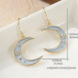 Boucles d'oreilles lune et étoile pendantes (doré)