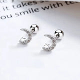 Clous d'Oreilles Lune Zircon à Visser