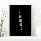 Tableau Phases de Lune Noir et Blanc