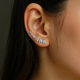 Boucles d'Oreilles Étoiles Zircon Argenté porté