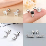Clous d'Oreilles Lune Zircon à Visser