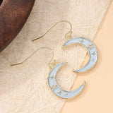 Boucles d'oreilles lune et étoile pendantes (doré)