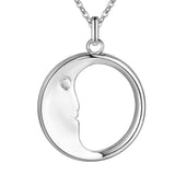 Collier lune couleur argent