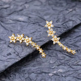 Boucles d'Oreilles Étoiles Zircon Argenté