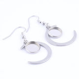 Supports Boucles d'Oreilles Lune Acier — 10 Pièces