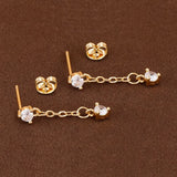 Boucles d'Oreilles Lune et Étoile Zircon