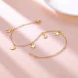 Bracelet Lune et Étoiles en Acier