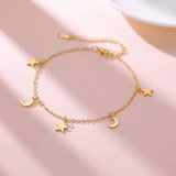 Bracelet Lune et Étoiles en Acier