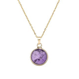 Collier pierre de lune rond en acier
