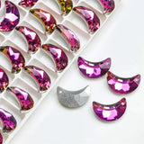 Breloques Lune en Verre, Lot de 20