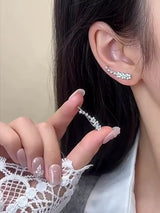 Boucles d'Oreilles Étoiles Zircon Argenté