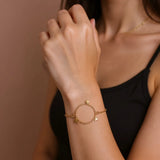 Bracelet Lune et Étoiles en Acier porté