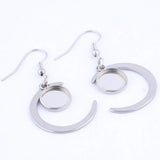 Supports Boucles d'Oreilles Lune Acier — 10 Pièces