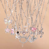 Collier Croissant de Lune Licorne Argenté
