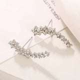 Boucles d'Oreilles Étoiles Zircon Argenté