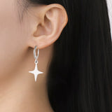 Boucles d'oreilles créoles lune et étoile dorées