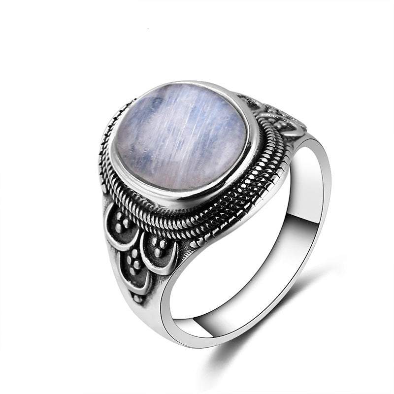 Bague pierre de lune pour homme 