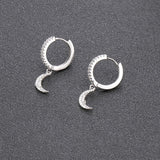 boucle d'oreille demi lune argent