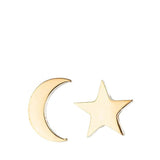 Boucle d'oreille demi lune et étoile