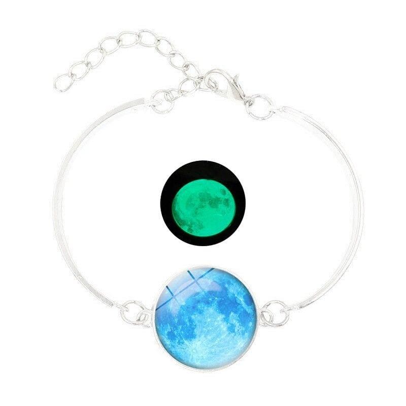 Bracelet lune phosphorescente bleu lagon